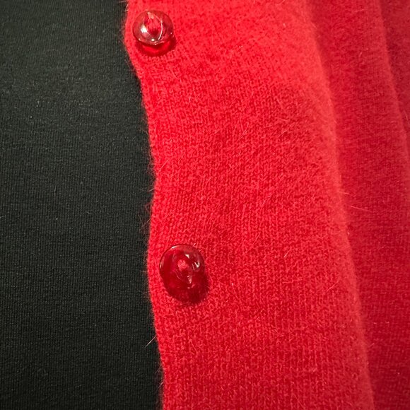 Zara Knit Cranberry-Colored Wool/Nylon/Angora Blend Cardigan, Size L - Picture 8 of 13